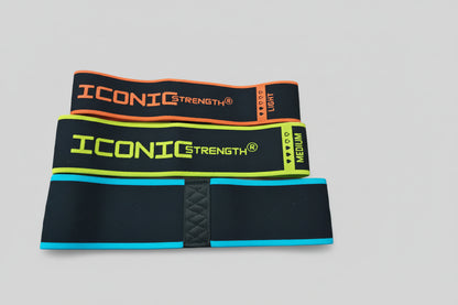 Iconic Strength Fabric Resistance Bands Set – Non-Slip Silicone Grip Glute & Hip Workout Bands – Light 10kg, Medium 15kg, Heavy 20kg – Premium Home & Gym Strength Training