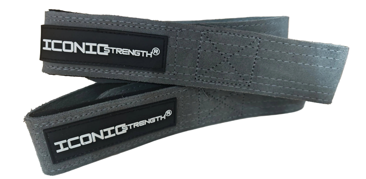 Iconic Strength Genuine Leather Lifting Straps – Heavy-Duty Grip Support for Weightlifting & Strength Training