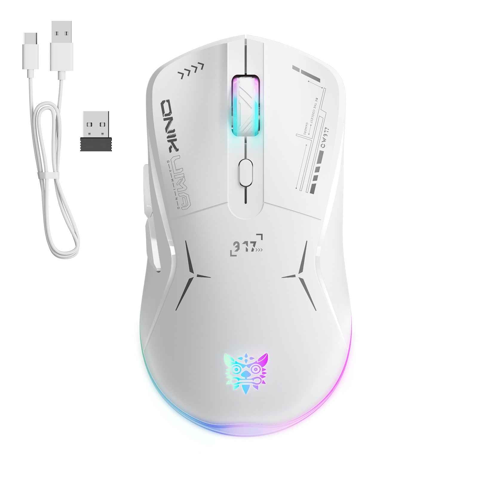 ONIKUMA CW917 Gaming Wireless 2.4ghz Mouse RGB Backlit Lighting, 4800 DPI
