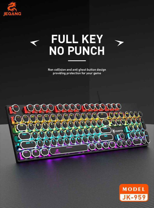 JK-959 104-Keys WIRED Mechanical Keyboard - RGB Lighting