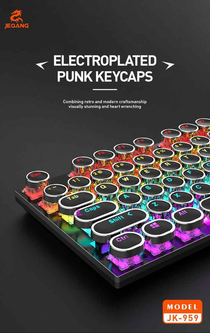JK-959 104-Keys WIRED Mechanical Keyboard - RGB Lighting