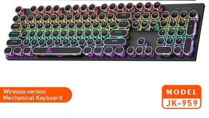 JK-959 104-Keys Wireless Mechanical Keyboard - Bluetooth/2.4g/Wired 3 modes- RGB Lighting