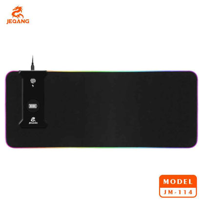 Gaming RGB Mousepad with Non-Slip Design and integrated Wireless Charging Pad