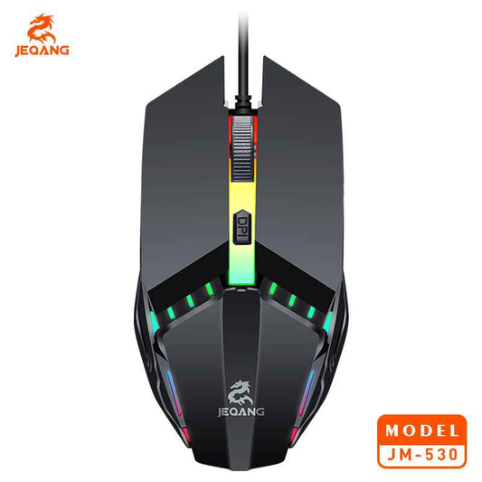 JM-530 Optical Wired USB Mouse Colourful Backlit Lighting - 800-1200-1600 dpi