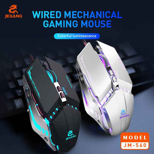 JM-560 7D Wired USB Gaming Mouse - Strong Build- up to 3200DPI