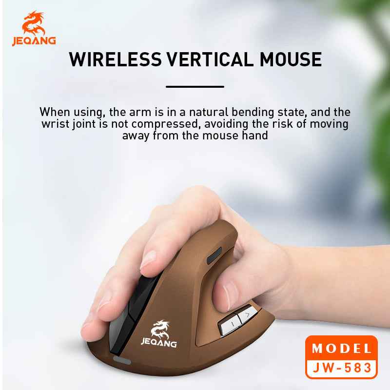 JW-583 2.4G/Bluetooth Wireless Optical Vertical Rechargeable Mouse for Work/Business