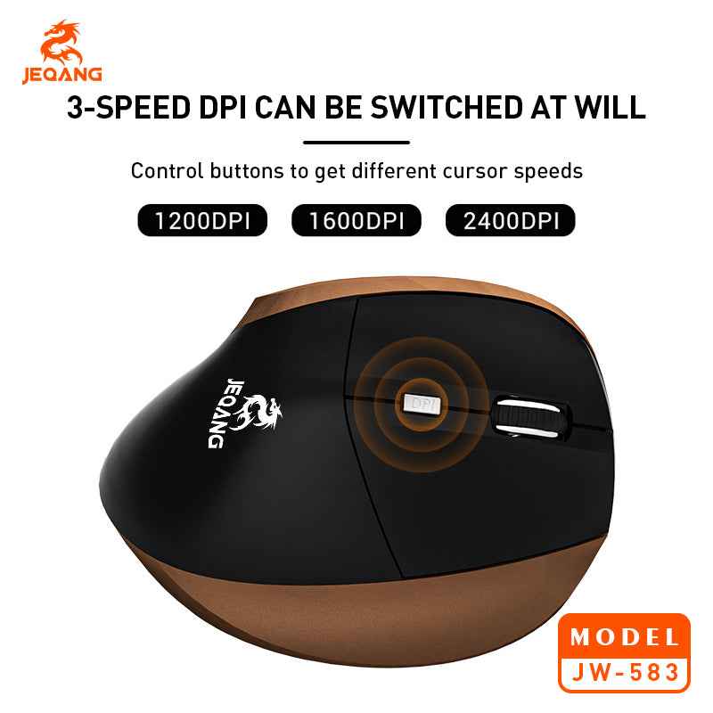 JW-583 2.4G/Bluetooth Wireless Optical Vertical Rechargeable Mouse for Work/Business