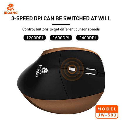JW-583 2.4G/Bluetooth Wireless Optical Vertical Rechargeable Mouse for Work/Business