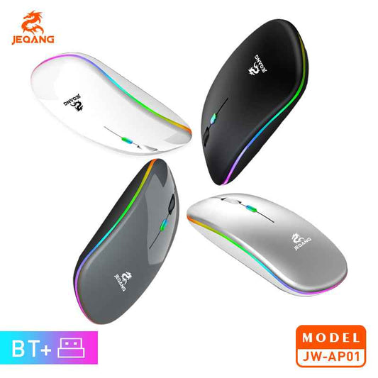 JW-AP01 Mini Rechargeable Optical Mouse Dual-Mode- Backlit Illuminated