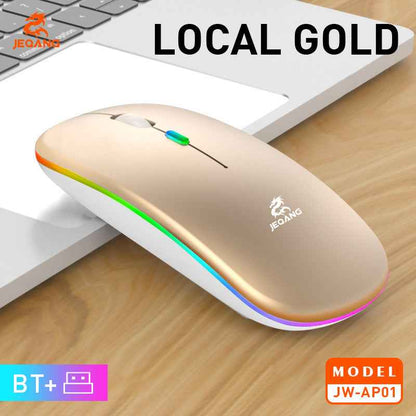 JW-AP01 Mini Rechargeable Optical Mouse Dual-Mode- Backlit Illuminated