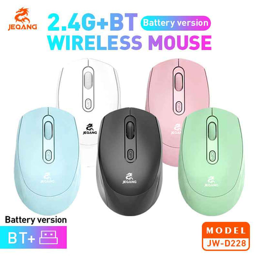 JW-D228 Dual-Mode Mouse Battery Operated BT and 2.4G Wireless