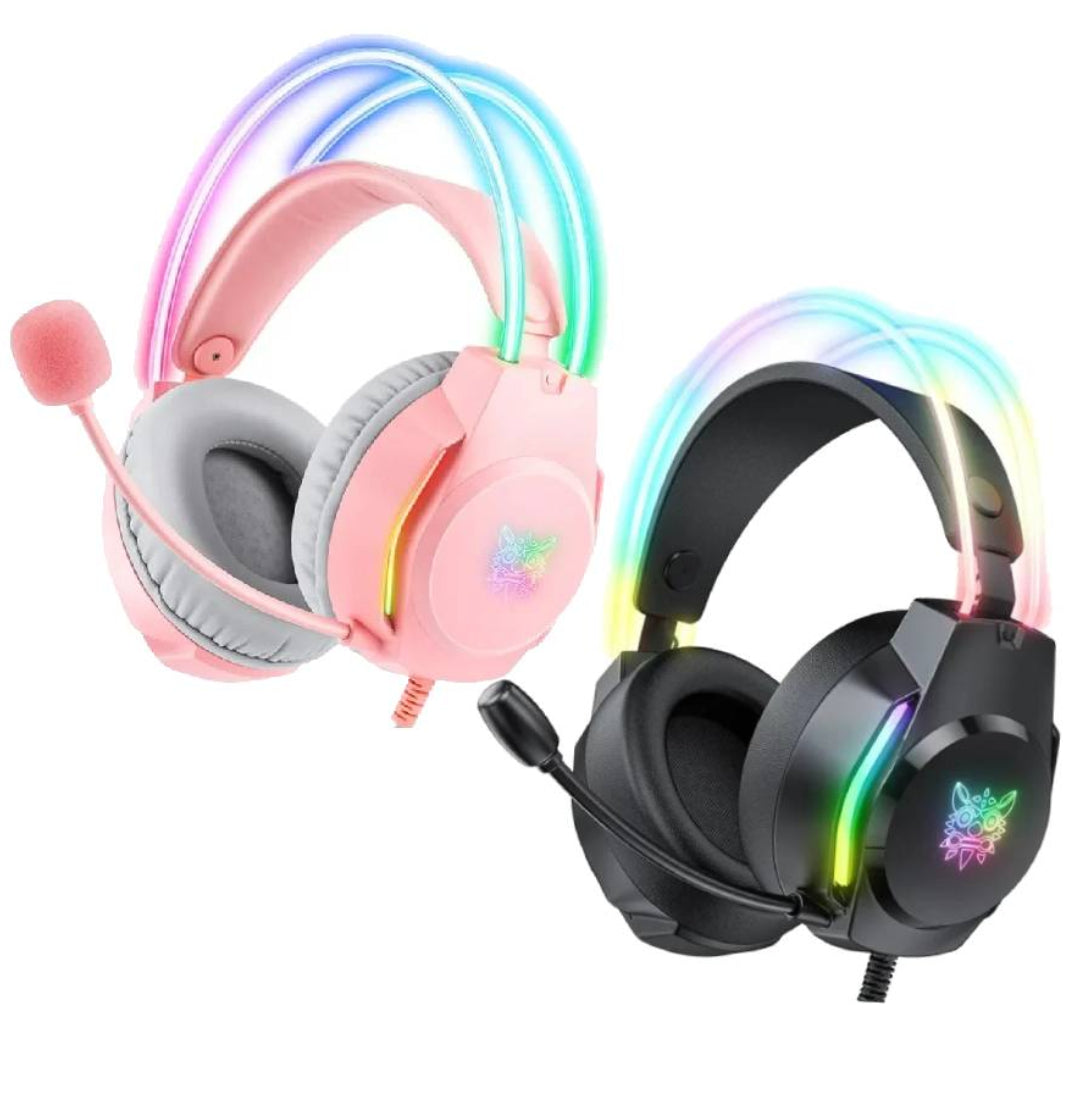 ONIKUMA X15 PRO RGB Gaming Headset – Transparent Light Beam, 50mm Drivers, Noise-Reduction Mic, Wired 3.5mm Gaming Headphones for PC, PS5, PS4, Xbox & Switch