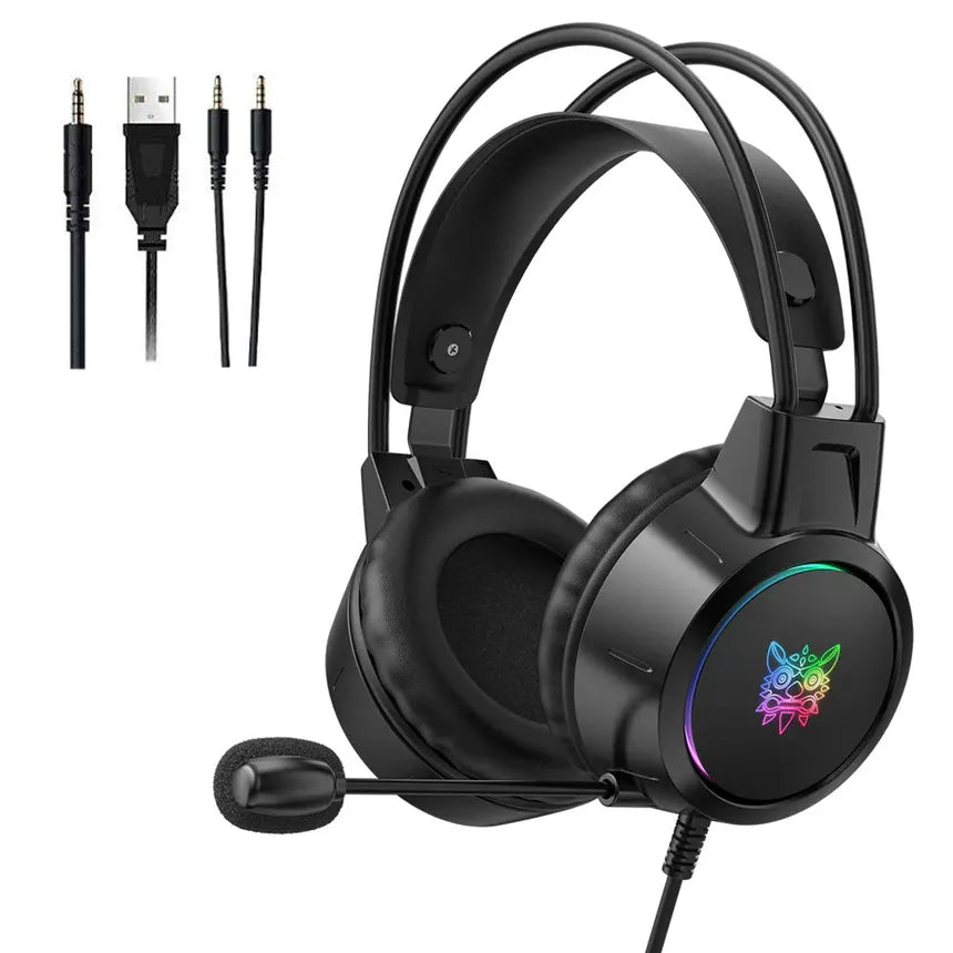 ONIKUMA X15 PRO RGB Gaming Headset – Transparent Light Beam, 50mm Drivers, Noise-Reduction Mic, Wired 3.5mm Gaming Headphones for PC, PS5, PS4, Xbox & Switch