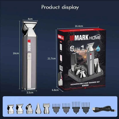 WMARK Men Ng-HT001 6-In-1 - Full Body Grooming Kit- Metal Body- 7000 RPM- IPX 6 Waterproof