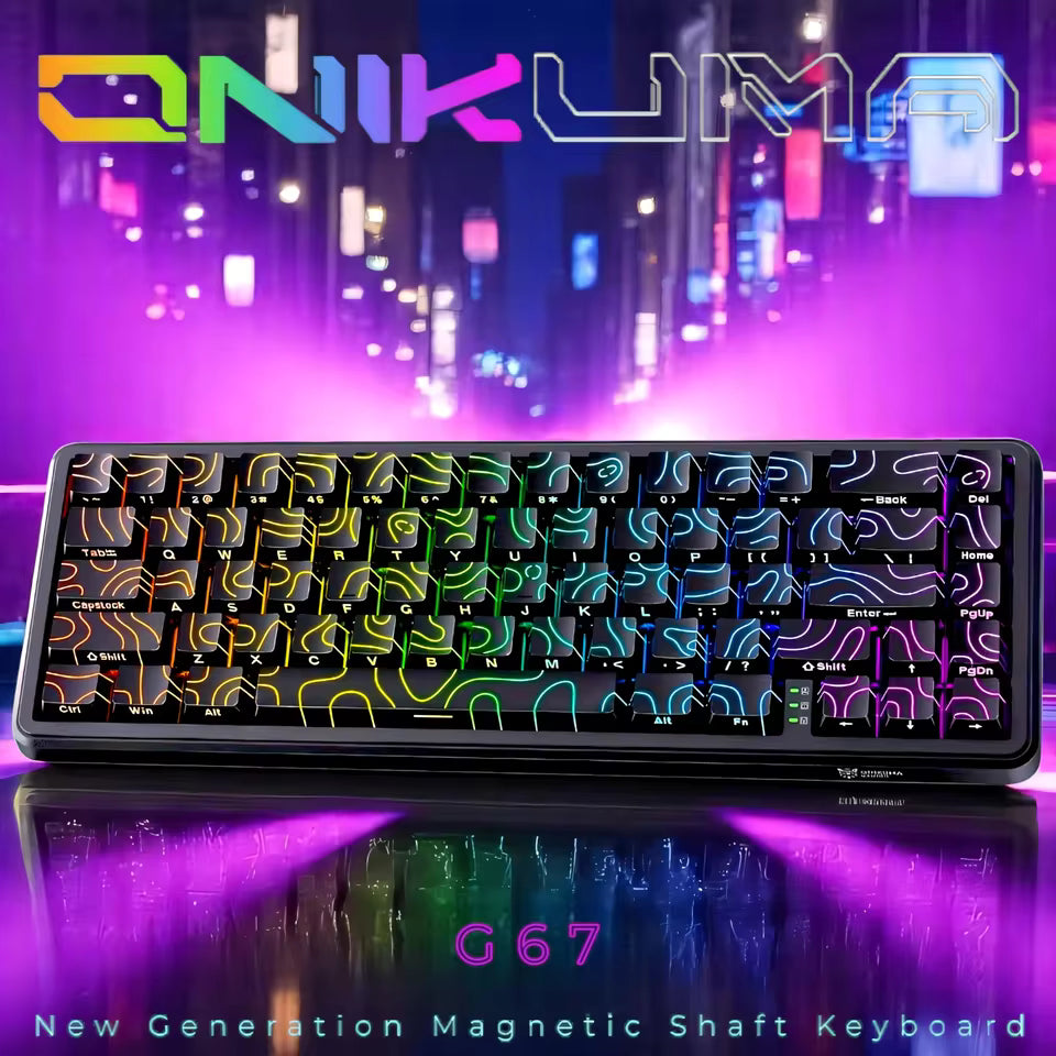ONIKUMA G67 60% Magnetic Switch Mechanical Gaming Keyboard – Rapid Trigger 0.01mm, 8K Polling Rate, ARGB, HE/TMR Custom Keyboard
