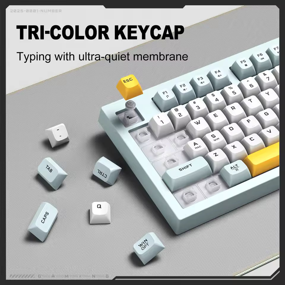 ONIKUMA G80 Tri-Mode Mechanical Keyboard 94 Keys – Wireless Bluetooth 2.4G & USB-C Wired Gaming Keyboard, Hot Swappable, Gasket Mount, RGB Backlight, LCD Screen