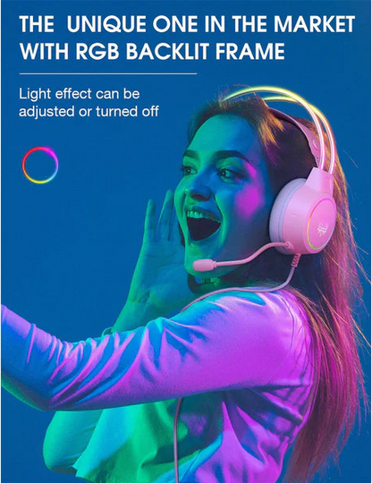 ONIKUMA X15 PRO RGB Gaming Headset – Transparent Light Beam, 50mm Drivers, Noise-Reduction Mic, Wired 3.5mm Gaming Headphones for PC, PS5, PS4, Xbox & Switch