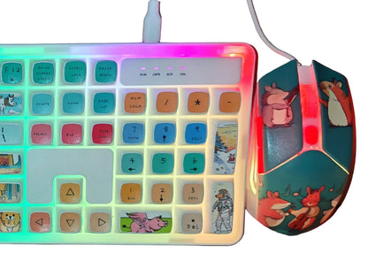 IndenaRGB Wired Gaming Keyboard & Mouse Combo – 5 Designs, Ergonomic, High-Performance, Plug & Play