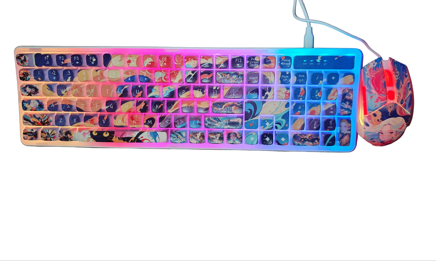 IndenaRGB Wired Gaming Keyboard & Mouse Combo – 5 Designs, Ergonomic, High-Performance, Plug & Play