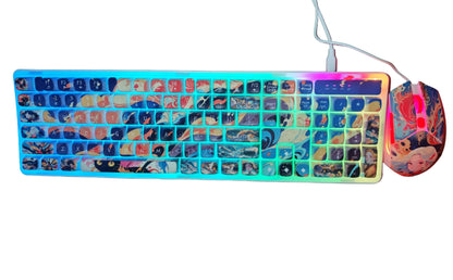 IndenaRGB Wired Gaming Keyboard & Mouse Combo – 5 Designs, Ergonomic, High-Performance, Plug & Play