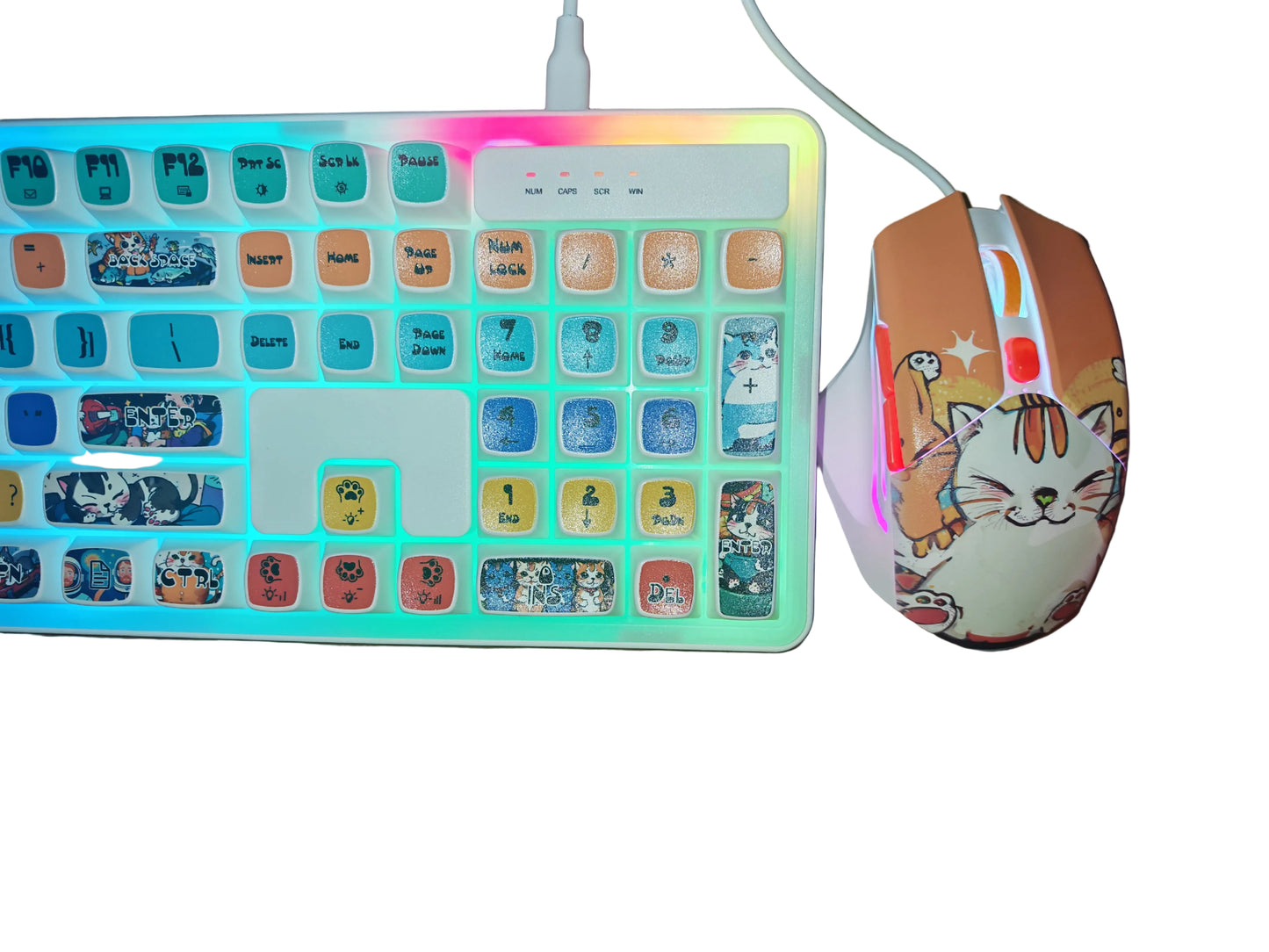 IndenaRGB Wired Gaming Keyboard & Mouse Combo – 5 Designs, Ergonomic, High-Performance, Plug & Play