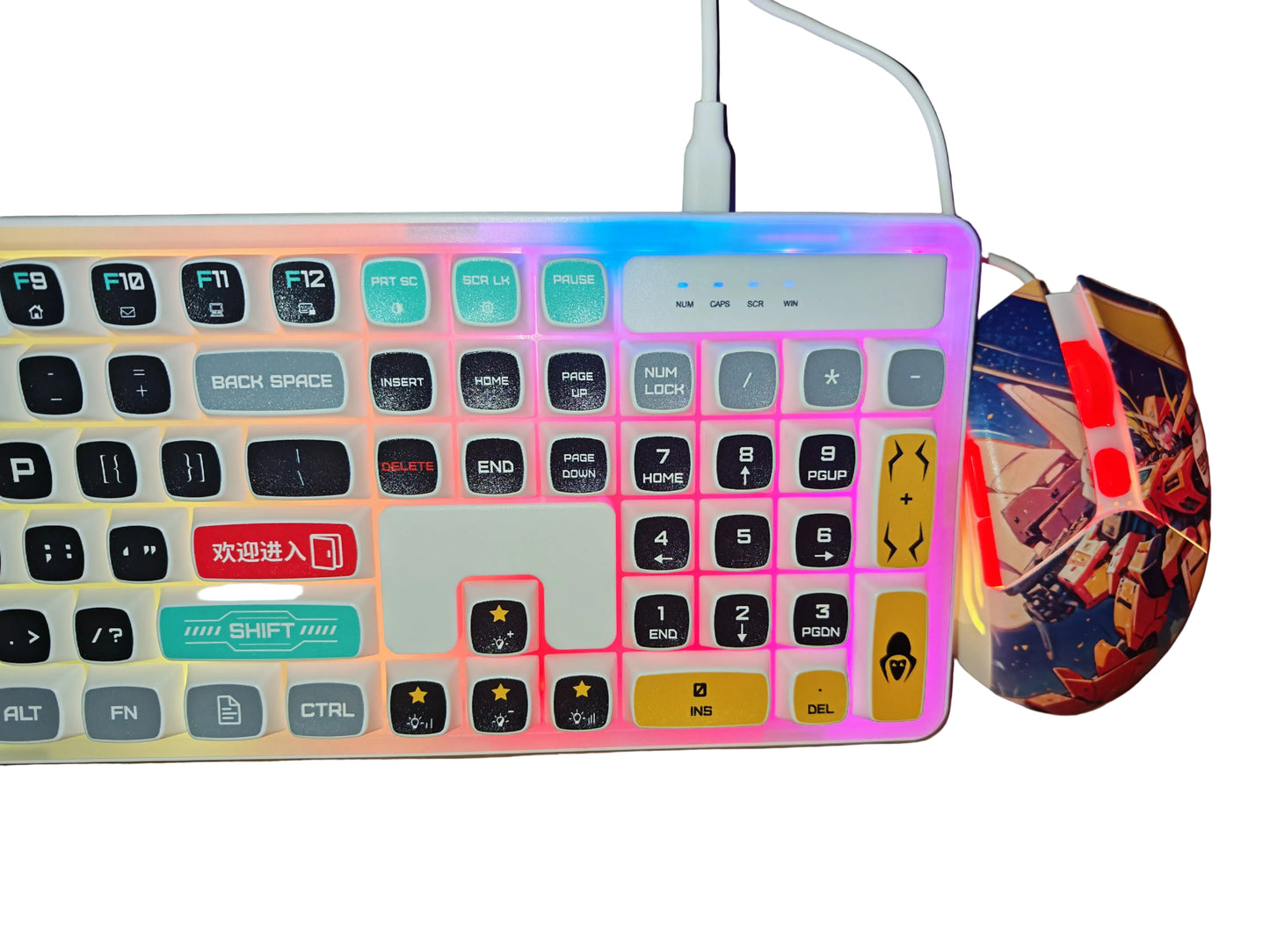 IndenaRGB Wired Gaming Keyboard & Mouse Combo – 5 Designs, Ergonomic, High-Performance, Plug & Play