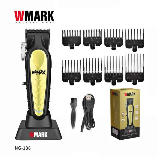 WMARK NG-138 Men's Hair Clipper 8500 RPM DLC Blade with Base Charger Cordless Professional Hair Trimmer Hair Cutting Machine