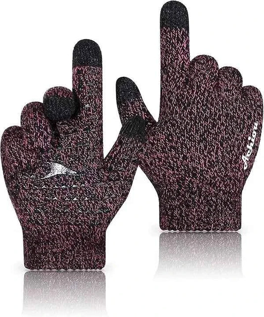 Achiou Winter Gloves- Men Women, Touch Screen Warm Gloves Thermal Soft Lining