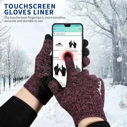 Achiou Winter Gloves- Men Women, Touch Screen Warm Gloves Thermal Soft Lining