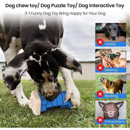 RUXAN Dog Toys Indestructible for Aggressive Chewers 4 in 1 Tough Puzzle Dog Toy