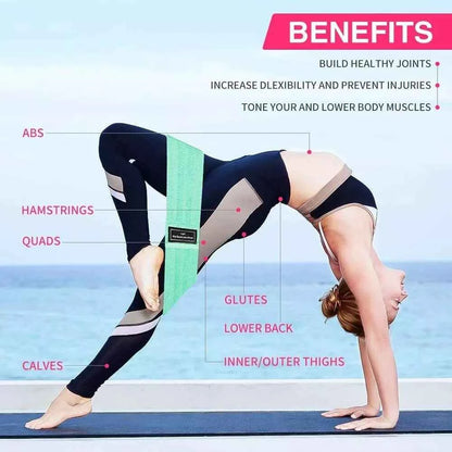 Resistance Bands [Set of 3], Fabric Resistance Hip Bands Set with 3 Resistance with Travel Bag