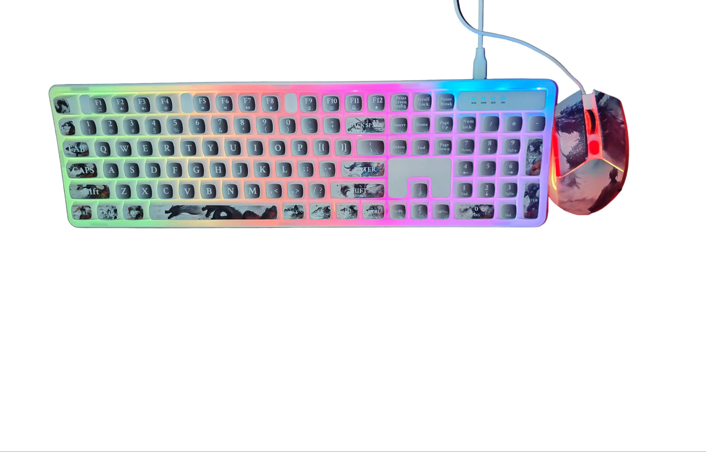 IndenaRGB Wired Gaming Keyboard & Mouse Combo – 5 Designs, Ergonomic, High-Performance, Plug & Play