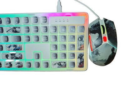 IndenaRGB Wired Gaming Keyboard & Mouse Combo – 5 Designs, Ergonomic, High-Performance, Plug & Play